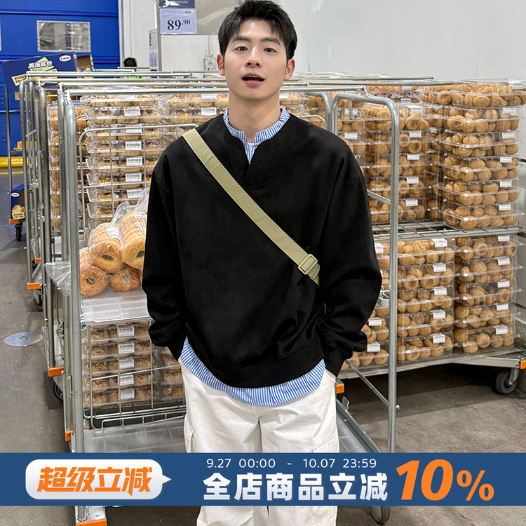 日系假两件长袖卫衣男女