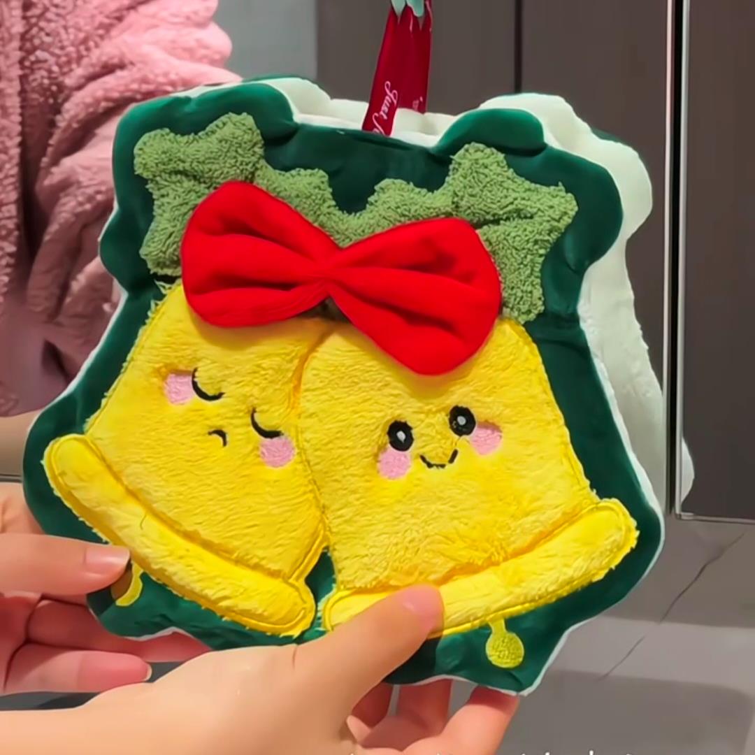 圣诞铃铛擦手巾家用挂式