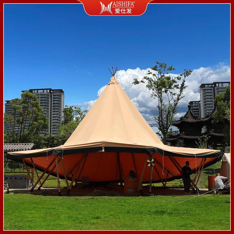 印第安金字塔帐篷tipi户外酒店餐厅野奢民宿营地露营会展网红景区