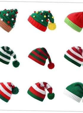 2024 New Knitted Wool Christmas Hat Christmas Ball Ball hat