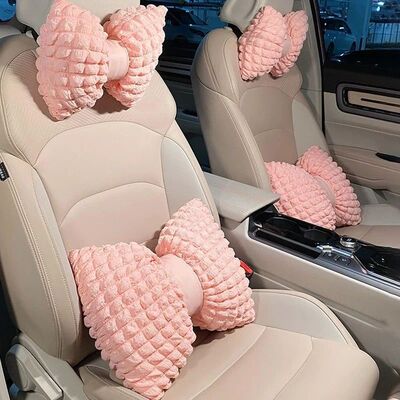 Car Neck Pillow Comfortable Soft Pink Car Headrest Lumbar Su