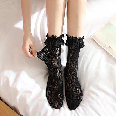 Sexy Lace Mesh Fishnet Socks Mixed Fiber Transparent Stretch