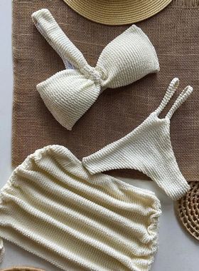 Sexy 3pieces Micro Bikini 2024 Women Swimsuit Female Swimwea