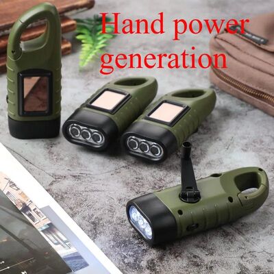 Solar Hand Cranked Flashlight Multifunctional Camping Power