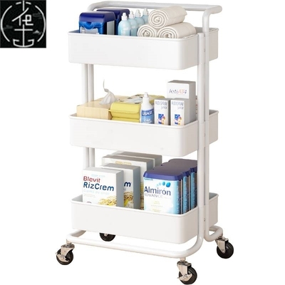 Kitchen shelving trolley with wheel small household storage