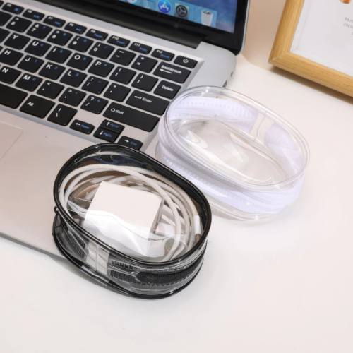 1/2/3 Charger Storage Bags, White/black, Casual Style, Trans