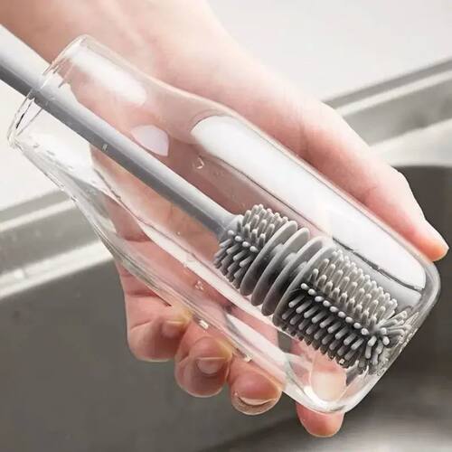 Silicone Milk Bottle Brush Cup Scrubber Glass Cleaner Long H