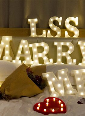 Alphabet 26 Letters Lights LED Light Up White Warm Marquee