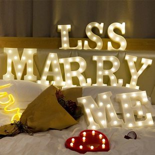 Alphabet 26 Letters Lights LED Light Up White Warm Marquee