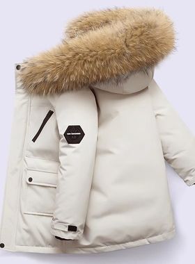 Winter Boys Jacket Thicken Keep Warm Fashion Fur Collar Kids