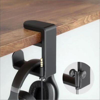 Desk Earphones Holder Universal Adjustable Rotatable Cable C