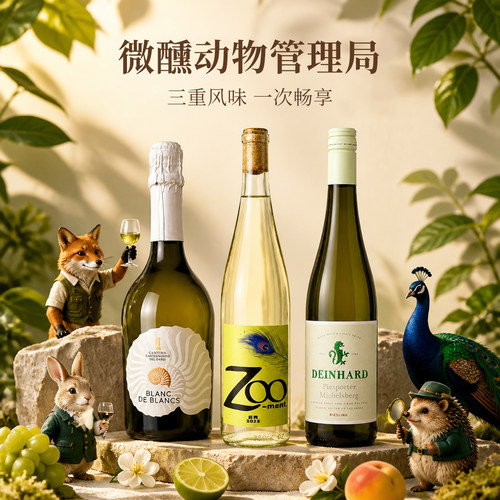 夏日白葡萄酒三支起泡酒干型甜型