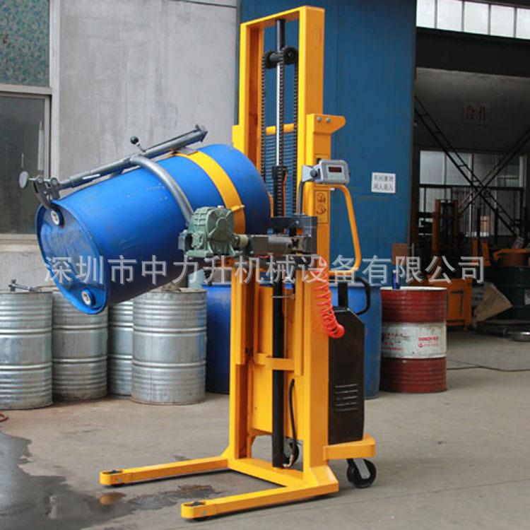 双门架半电动油桶翻转车YL450-1半电动油桶车升高倒料车