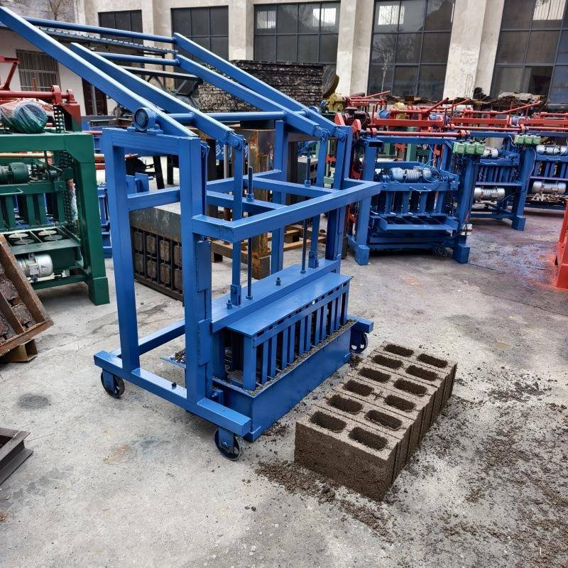 2-35直推式家用移动水泥免烧砖机操作简便空心多孔砌块打砖机