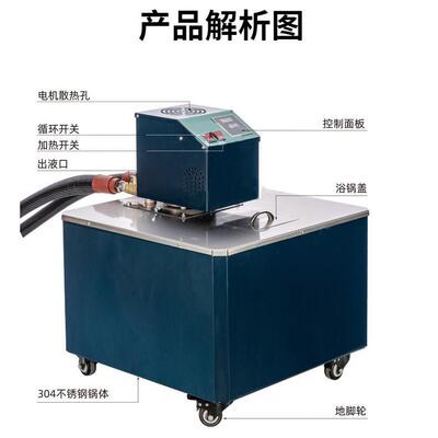 250℃温循环油浴数显控温加热沪鹰迪防爆锅循环槽温100L油厂浴锅