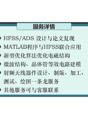 HFSS/ADS设计代做、文章复现、Matlab联合优化仿真、天线设计加工