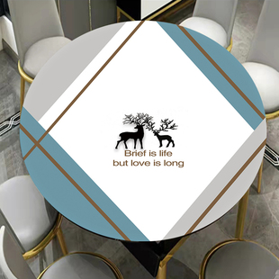 防水pvc软玻璃水晶板圆形餐桌垫中式现代简约茶几台面免洗软胶垫