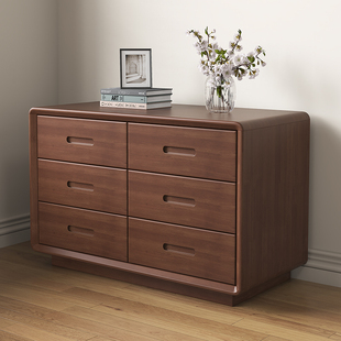 中式复古实木斗柜 卧室靠墙抽屉柜原木三斗柜 客厅储物收纳六斗柜