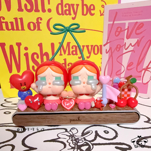 POPMART泡泡玛特 CRYBABY 奶油胶手工制 停车牌 隐藏号码牌