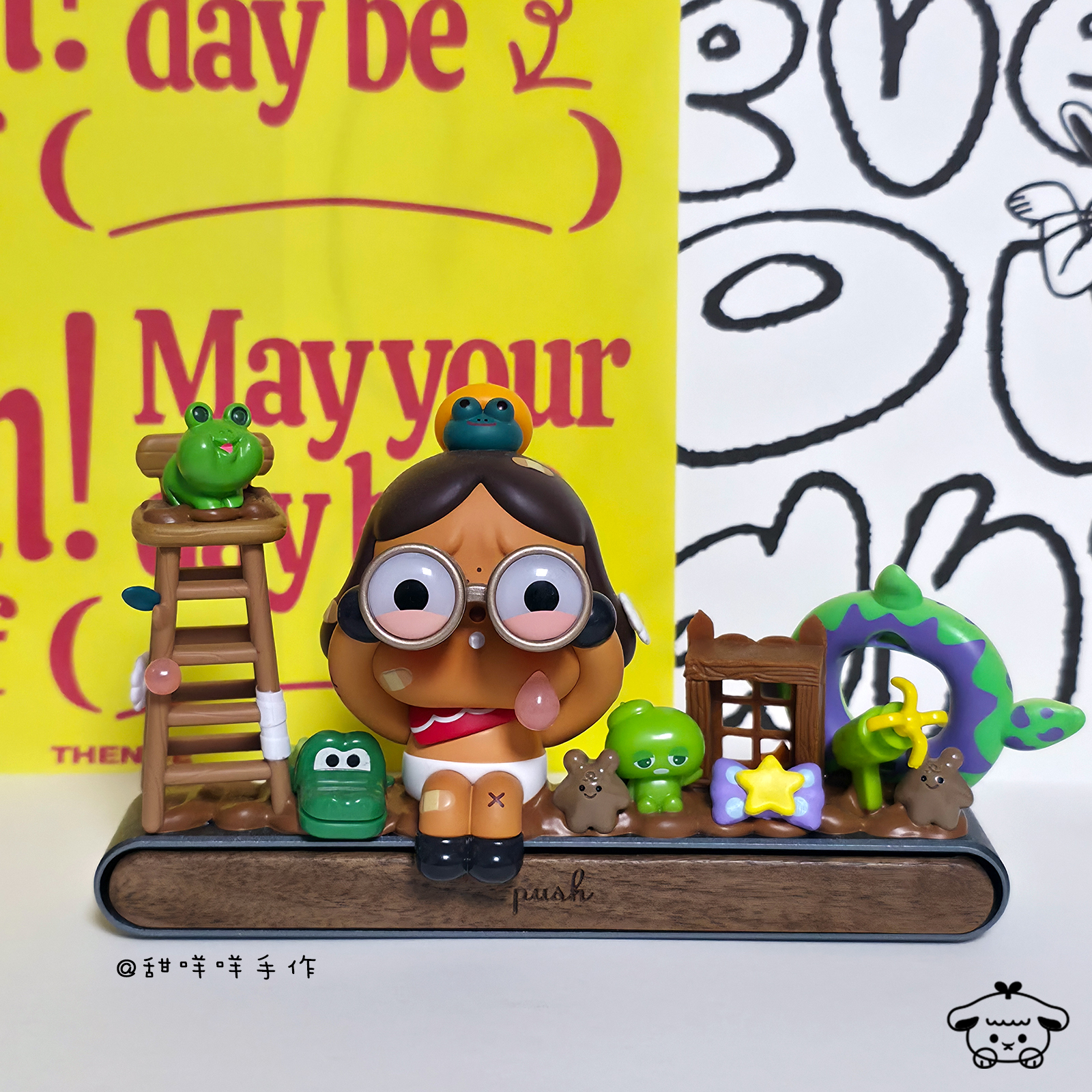 POPMART泡泡玛特 CRYBABY 奶油胶手工制 停车牌 隐藏号码牌