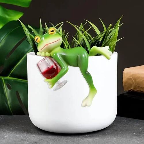 Miniature Frog Figurines Plant Decorations for Pots, Funny F