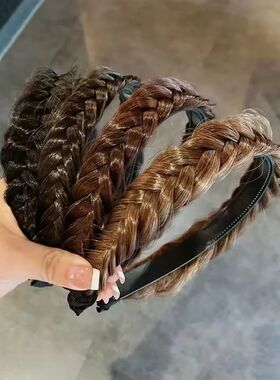 Lazy Wig Twist Headbands For Women Wide Fishbone Braids Hair