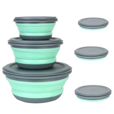 3pcs/set Silicone Folding Lunch Box With Lid Portable Picnic