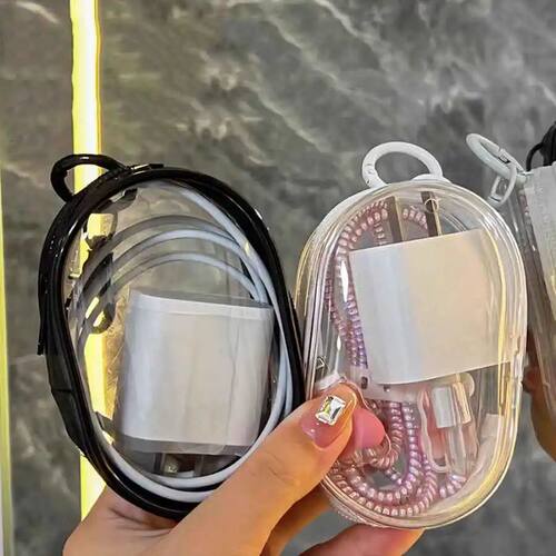 Round PVC Transparent Cosmetic Bag Jewelry Organizer Waterpr