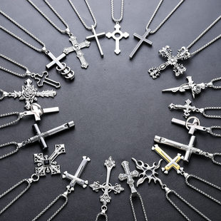 Necklace Men's long cross sweater chain accessories项链男