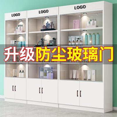 玻璃展示柜带锁产品陈列架化妆品礼品货柜样品展柜美容院产品柜子