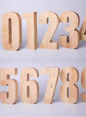 实木立体数字创意摆件软装饰品精工打磨喷漆广告艺术招牌楼层标识