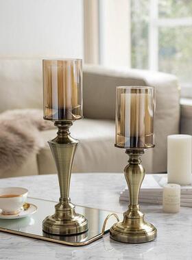 欧洲家居饰品饰品模型室装饰金属烛台创意书房客厅覆古装饰工艺品