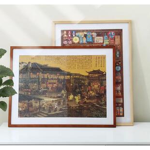 实木拼图框1000片定制做5075块500片30寸75x50x70画框裱框拼图框