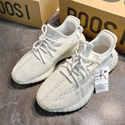椰子鞋350纯白冰淇淋运动鞋