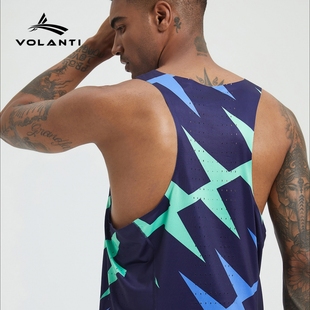 运动背心速干衣超轻透气网孔竞速马拉松男田径跑步训练服沃兰迪