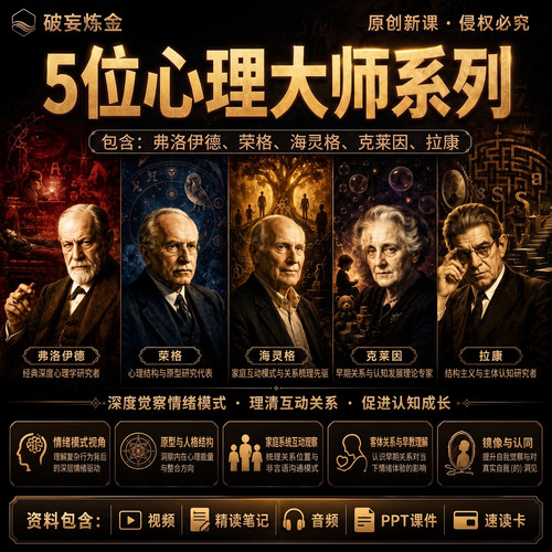 心理大师系列合集弗洛伊德荣格拉康海灵格克莱因心理学视频课程