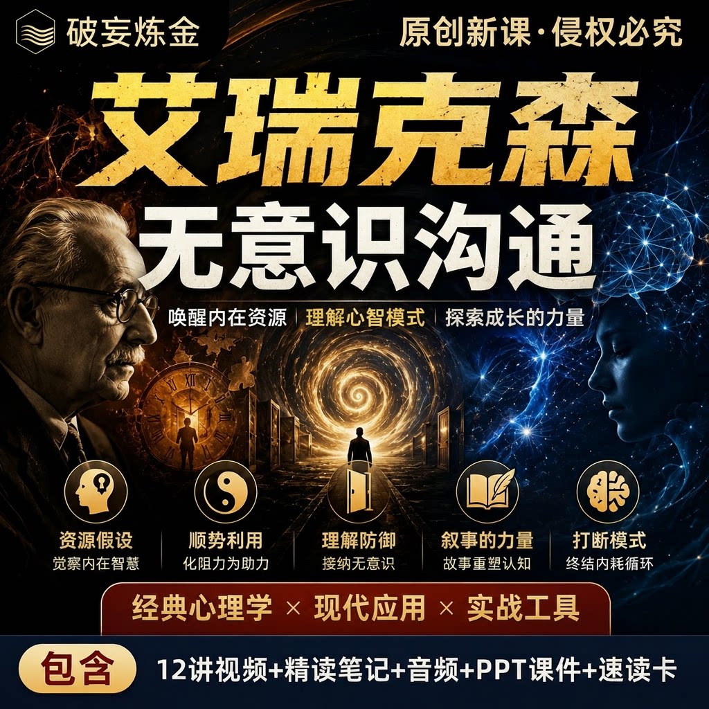 艾瑞克森理论沟通语言模式课程无意识心理学精讲视频笔记资料
