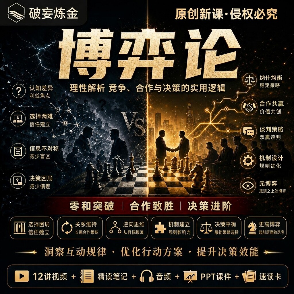 冯诺依曼博弈论课程囚徒困境零和博弈商业决策视频笔记资料