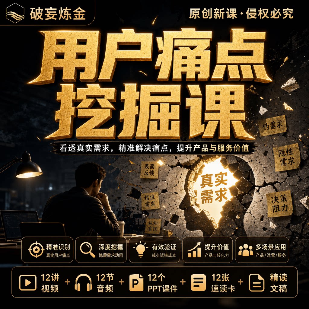 用户需求洞察课程场景分析产品优化消费决策精讲视频笔记资料