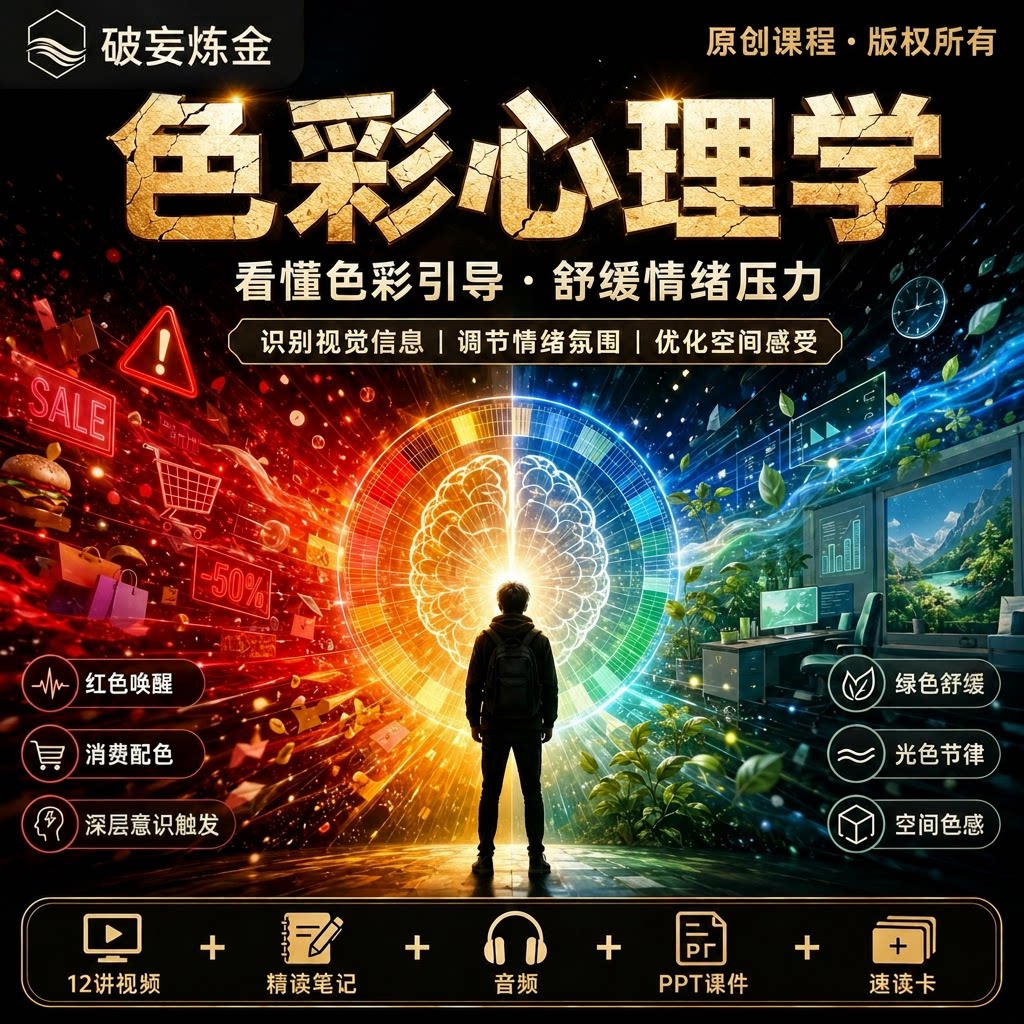 色彩心理学课程视觉营销设计用户感知分析精讲视频笔记资料