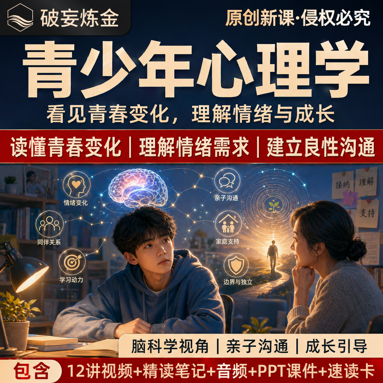 青少年心理学课程青春期叛逆家庭教育亲子沟通精讲视频笔记资料