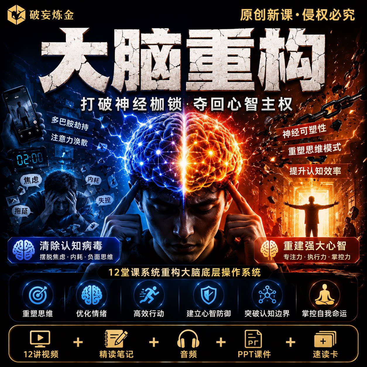 大脑重构专注力训练课程认知提升精讲视频笔记资料