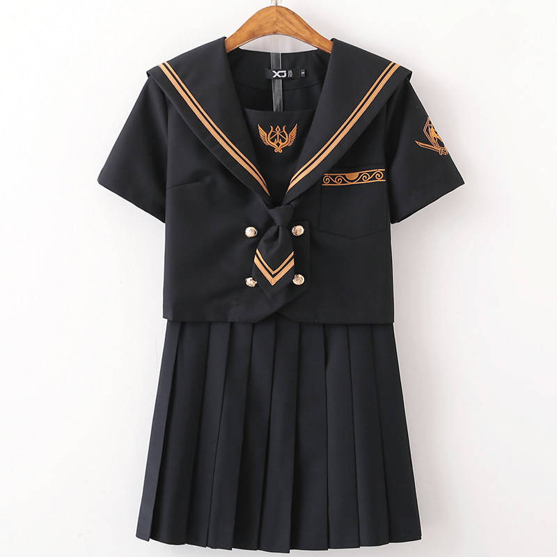 小瑾原创正版皇家上将暗黑jk制服裙辣妹不良少女百褶裙水手服短袖
