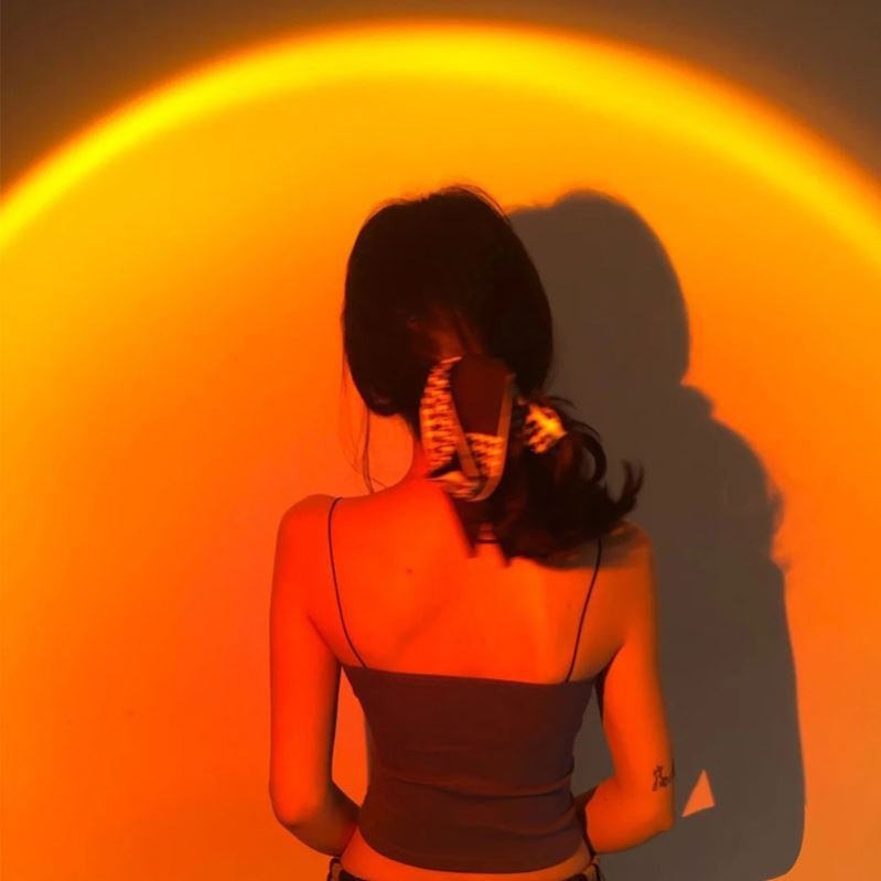 投影网拍照红灯氛围不落灯夕阳客厅落日灯彩灯灯日落日