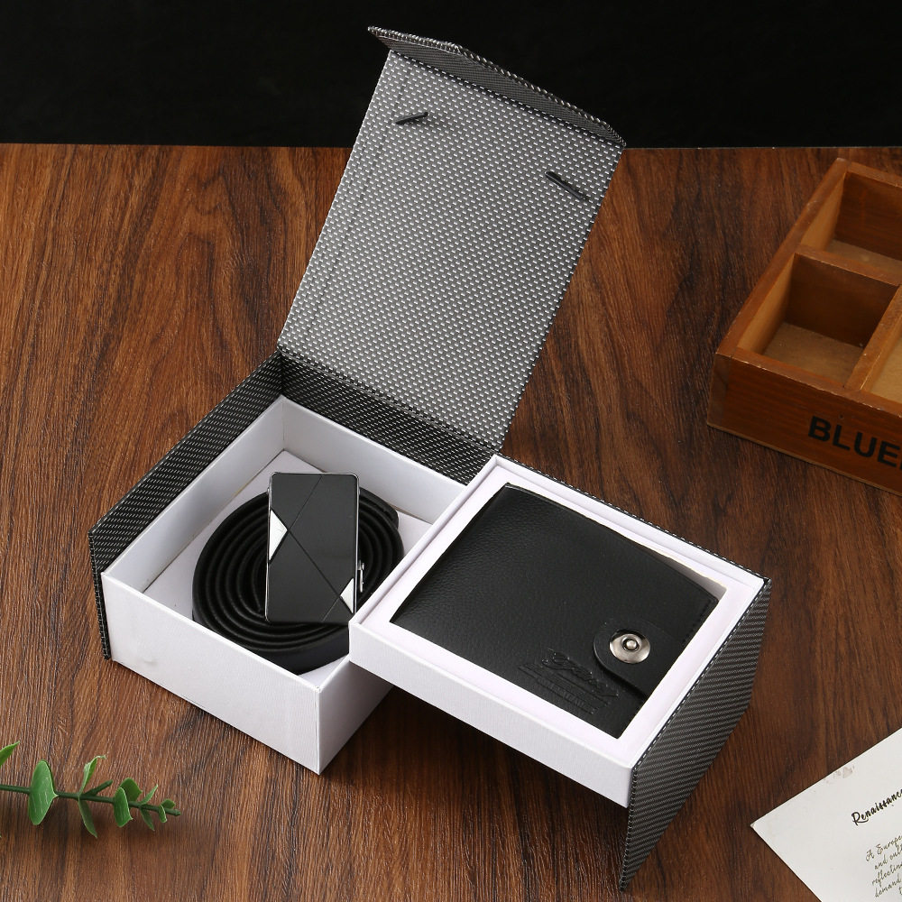 爆款福利实用高档皮革钱包皮带生日商务父亲节礼品套装