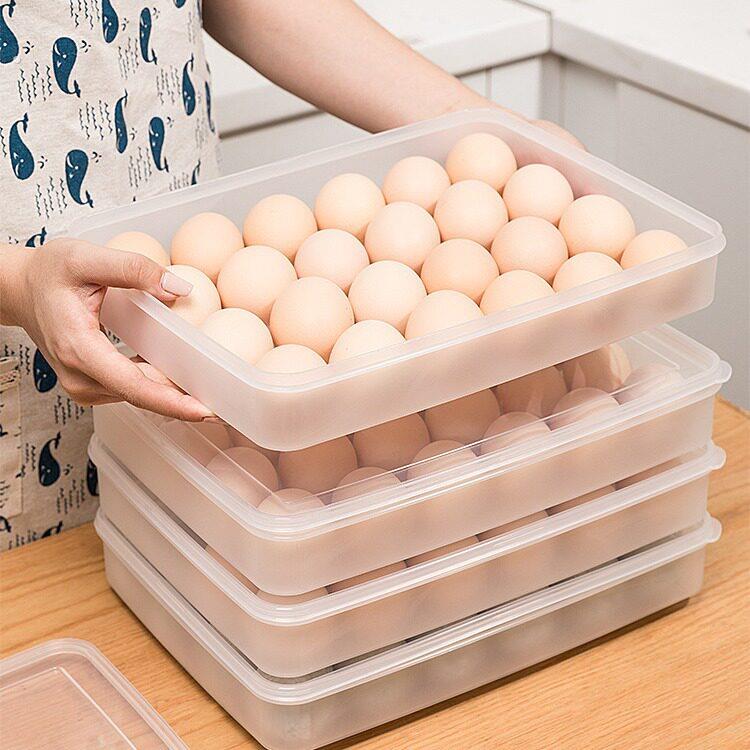 冰箱用鸡蛋24格收纳盒创意保鲜可叠加单层方便拿取食物收纳盒34格