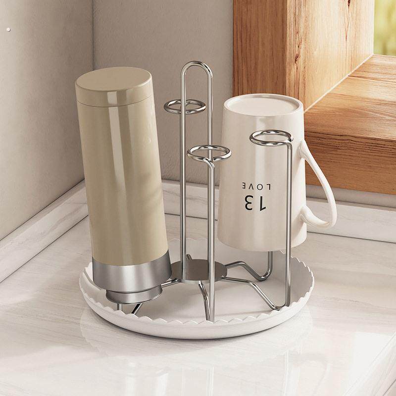 304不锈钢杯架台面沥水收纳架家用茶几倒挂架子饮水杯茶杯置物架