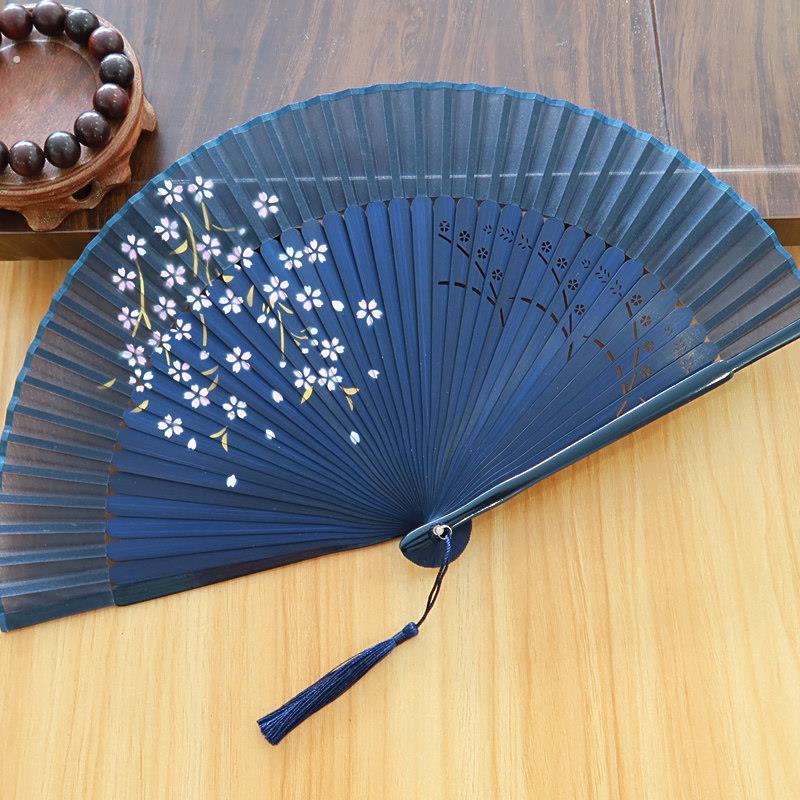 新款日式折扇国风扇子丝绸绢扇和风古风汉服随身可携式折叠女式舞