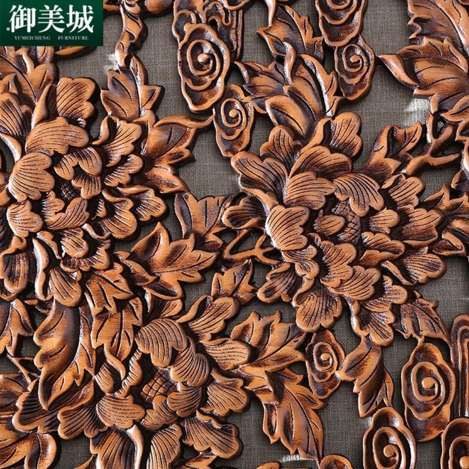 东阳木雕雕刻工艺品实木竖屏客厅沙发背景墙玄关香樟木挂件装饰画