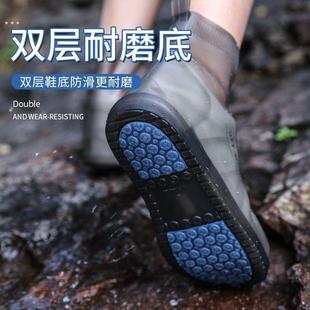 套防滑硅胶加厚耐磨牛筋中筒雨鞋 特厚防水鞋 男女登山雨天橡胶脚套